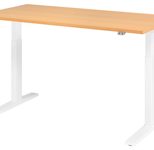HAMMERBACHER XMKA16 höhenverstellbarer Schreibtisch 70,0 - 120,0 cm - elektrisch buche / weiß