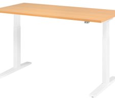 HAMMERBACHER XMKA16 höhenverstellbarer Schreibtisch 70,0 - 120,0 cm - elektrisch buche / weiß