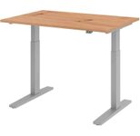 HAMMERBACHER XMKA12 höhenverstellbarer Schreibtisch 70,0 - 120,0 cm - elektrisch asteiche / silber