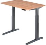 HAMMERBACHER XBHM12 höhenverstellbarer Schreibtisch 65,0 - 130,0 cm -  elektrisch nussbaum / grafit