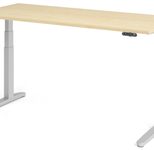 HAMMERBACHER XBHM19 höhenverstellbarer Schreibtisch 65,0 - 130,0 cm -  elektrisch ahorn / silber