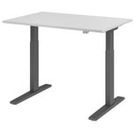 HAMMERBACHER XMKA12 höhenverstellbarer Schreibtisch 70,0 - 120,0 cm - elektrisch lichtgrau / grafit