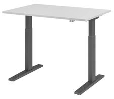 HAMMERBACHER XMKA12 höhenverstellbarer Schreibtisch 70,0 - 120,0 cm - elektrisch lichtgrau / grafit