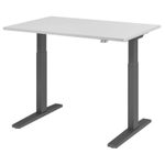 HAMMERBACHER XMKA12 höhenverstellbarer Schreibtisch 70,0 - 120,0 cm - elektrisch lichtgrau / grafit