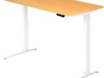 HAMMERBACHER XBHM16 höhenverstellbarer Schreibtisch 65,0 - 130,0 cm - elektrisch buche / weiß