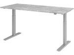 HAMMERBACHER XMKA19 höhenverstellbarer Schreibtisch 70,0 - 120,0 cm - elektrisch beton / silber