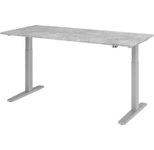 HAMMERBACHER XMKA19 höhenverstellbarer Schreibtisch 70,0 - 120,0 cm - elektrisch beton / silber