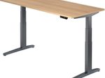 HAMMERBACHER XBHM19 höhenverstellbarer Schreibtisch 65,0 - 130,0 cm -  elektrisch eiche / grafit