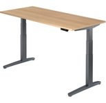 HAMMERBACHER XBHM19 höhenverstellbarer Schreibtisch 65,0 - 130,0 cm -  elektrisch eiche / grafit