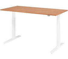 HAMMERBACHER XMKA16 höhenverstellbarer Schreibtisch 70,0 - 120,0 cm - elektrisch nussbaum / weiß