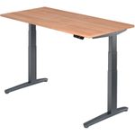 HAMMERBACHER XBHM16 höhenverstellbarer Schreibtisch 65,0 - 130,0 cm - elektrisch nussbaum / grafit