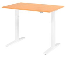 HAMMERBACHER XMKA12 höhenverstellbarer Schreibtisch 70,0 - 120,0 cm - elektrisch buche / weiß