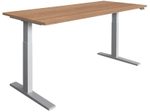 HAMMERBACHER XMKA19 höhenverstellbarer Schreibtisch 70,0 - 120,0 cm - elektrisch nussbaum / silber