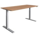 HAMMERBACHER XMKA19 höhenverstellbarer Schreibtisch 70,0 - 120,0 cm - elektrisch nussbaum / silber