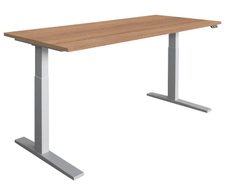 HAMMERBACHER XMKA19 höhenverstellbarer Schreibtisch 70,0 - 120,0 cm - elektrisch nussbaum / silber