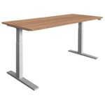 HAMMERBACHER XMKA19 höhenverstellbarer Schreibtisch 70,0 - 120,0 cm - elektrisch nussbaum / silber