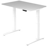 HAMMERBACHER XBHM12 höhenverstellbarer Schreibtisch 65,0 - 130,0 cm -  elektrisch lichtgrau / weiß