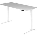 HAMMERBACHER XBHM19 höhenverstellbarer Schreibtisch 65,0 - 130,0 cm - elektrisch lichtgrau / weiß