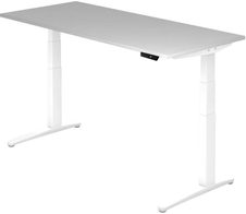 HAMMERBACHER XBHM19 höhenverstellbarer Schreibtisch 65,0 - 130,0 cm - elektrisch lichtgrau / weiß