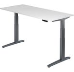 HAMMERBACHER XBHM19 höhenverstellbarer Schreibtisch 65,0 - 130,0 cm - elektrisch weiß / grafit