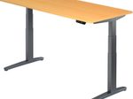 HAMMERBACHER XBHM19 höhenverstellbarer Schreibtisch 65,0 - 130,0 cm - elektrisch buche / grafit