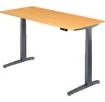 HAMMERBACHER XBHM19 höhenverstellbarer Schreibtisch 65,0 - 130,0 cm - elektrisch buche / grafit