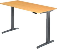 HAMMERBACHER XBHM19 höhenverstellbarer Schreibtisch 65,0 - 130,0 cm - elektrisch buche / grafit