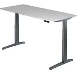 HAMMERBACHER XBHM19 höhenverstellbarer Schreibtisch 65,0 - 130,0 cm - elektrisch lichtgrau / grafit