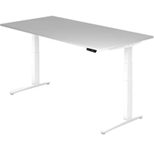 HAMMERBACHER XBHM2E höhenverstellbarer Schreibtisch 65,0 - 130,0 cm - elektrisch lichtgrau / weiß