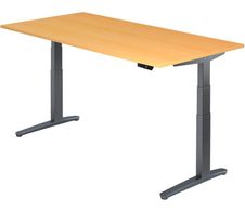 HAMMERBACHER XBHM2E höhenverstellbarer Schreibtisch 65,0 - 130,0 cm - elektrisch buche / grafit