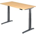 HAMMERBACHER XBHM16 höhenverstellbarer Schreibtisch 65,0 - 130,0 cm - elektrisch ahorn / grafit