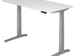 HAMMERBACHER XBHM16 höhenverstellbarer Schreibtisch 65,0 - 130,0 cm - elektrisch weiß / silber