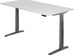 HAMMERBACHER XBHM2E höhenverstellbarer Schreibtisch 65,0 - 130,0 cm - elektrisch weiß / grafit
