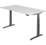 HAMMERBACHER XBHM2E höhenverstellbarer Schreibtisch 65,0 - 130,0 cm - elektrisch weiß / grafit