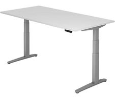 HAMMERBACHER XBHM2E höhenverstellbarer Schreibtisch 65,0 - 130,0 cm - elektrisch weiß / silber