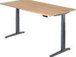 HAMMERBACHER XBHM2E höhenverstellbarer Schreibtisch 65,0 - 130,0 cm - elektrisch eiche / grafit