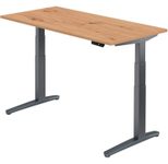 HAMMERBACHER XBHM16 höhenverstellbarer Schreibtisch 65,0 - 130,0 cm - elektrisch asteiche / grafit