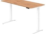 HAMMERBACHER XBHM19 höhenverstellbarer Schreibtisch 65,0 - 130,0 cm - elektrisch asteiche / weiß