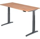 HAMMERBACHER XBHM19 höhenverstellbarer Schreibtisch 65,0 - 130,0 cm - elektrisch nussbaum / grafit