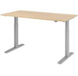HAMMERBACHER XMKA16 höhenverstellbarer Schreibtisch 70,0 - 120,0 cm - elektrisch eiche / silber