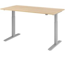 HAMMERBACHER XMKA16 höhenverstellbarer Schreibtisch 70,0 - 120,0 cm - elektrisch eiche / silber
