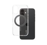 CARE by PanzerGlass® Feature Case Transparent Schwarz Kickstand & MagSafe für iPhone 16
