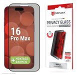 DISPLEX Privacy Full Cover Panzerglas (10H) für Apple iPhone 16 Pro Max