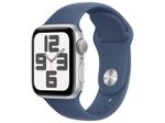 Apple Watch SE (GPS) 40mm Aluminiumgehäuse silber, Sportarmband denim (S/M)
