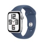 Apple Watch SE (GPS) 44mm Aluminiumgehäuse silber, Sportarmband denim (M/L)