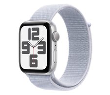 Apple Watch SE (GPS) 44mm Aluminiumgehäuse silber, Sport Loop Armband blaue Wolke
