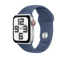 Apple Watch SE (GPS + Cellular) 40mm Aluminiumgehäuse silber, Sportarmband denim (M/L)