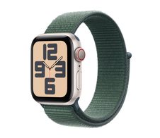 Apple Watch SE (GPS + Cellular) 40mm Aluminiumgehäuse polarstern, Sport Loop Armband seegrün