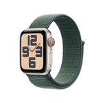 Apple Watch SE (GPS + Cellular) 40mm Aluminiumgehäuse polarstern, Sport Loop Armband seegrün
