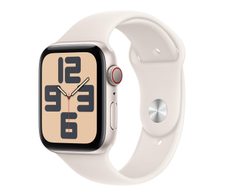 Apple Watch SE (GPS + Cellular) 44mm Aluminiumgehäuse polarstern, Sportarmband polarstern (S/M)